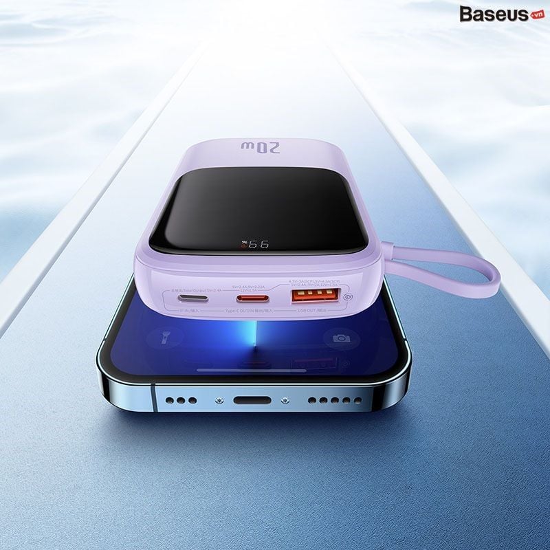 Pin Dự Phòng Sạc Nhanh Baseus Qpow Pro Digital Display Fast Charge Power Bank 10,000mAh Cho IPhone, Type-C