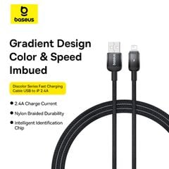 Cáp Sạc Nhanh USB to Lightning Baseus Discolor Series 2.4A (480Mbps)
