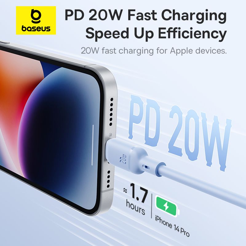 Cáp Sạc Nhanh Baseus Silky Series C to Lightning 20W (480Mbps)