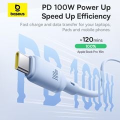 Cáp Sạc Nhanh Baseus Silky Series C to C 100W (480Mbps)
