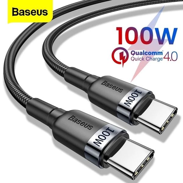 Cáp sạc nhanh C to C công suất 100W Baseus Cafule PD2.0 dùng cho iPad Pro/ Macbook/ Laptop/ Smartphone (100W, 20V/ 5A, 2m, Power Delivery, QC3.0 Quick Charge Cable)