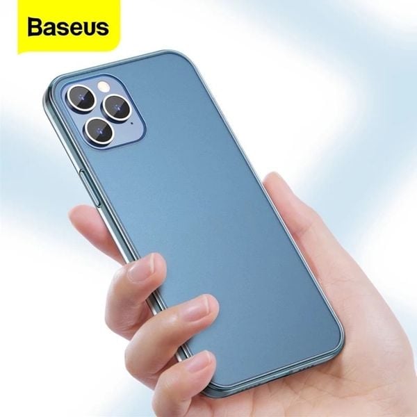 Ốp lưng cường lực nhám viền dẻo chống sốc Baseus Frosted Glass Protective Case dùng cho iPhone 12 Series