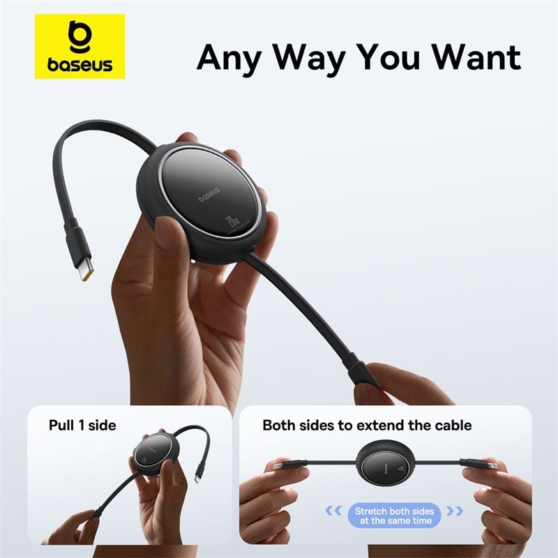 Cáp Sạc Nhanh C to Lightning Rút Gọn Baseus Free2Pull Mini 20W (480Mbps)