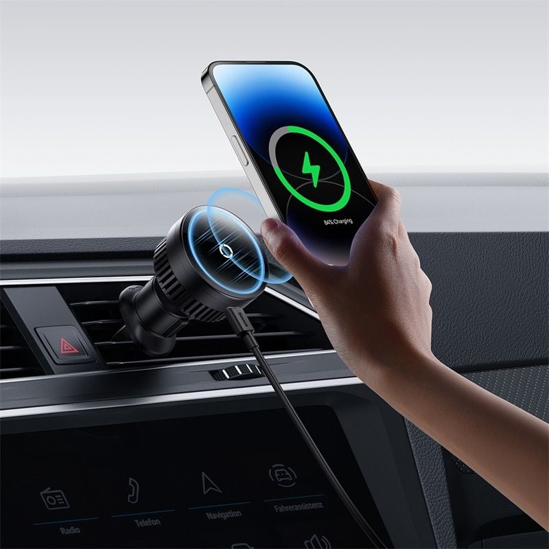 Giá Đỡ Điện Thoại Ô Tô Baseus MagPro Series Magnetic Wireless Charging Car Mount Air Vent (Sạc Không Dây 15W, Gắn Lỗ Thông Hơi)