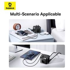 Bộ Sạc Nhanh Baseus PowerCombo Cube Power Strip 3AC+2U+2C 30W 1.5m