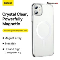Ốp Lưng Nhựa Cứng Sạc Không Dây Magsafe Từ Tính Baseus Crystal Magnetic Phone Case Cho IPhone 11