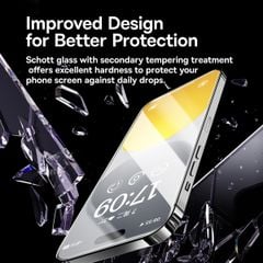 Kính cường lực Baseus Schott iPhone 15 – Full viền HD, lọc bụi, kèm bộ dán & vệ sinh, 1 miếng