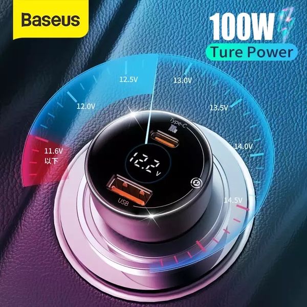 Tẩu sạc công suất cao 100W Superme Digital Display PPS Dual Quick Charger Car Charger (100W, 12V đến 24V)