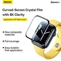 Kính Cường Lực Full Viền Chống Trầy Cho Apple Watch Full-coverage Curved-screen Crystal  Series 4/5/6/7/SE Ultra 40/41/44/45/49mm