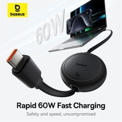 Cáp Sạc Nhanh C to C Rút Gọn Baseus Free2Pull Mini Charging Cable 60W