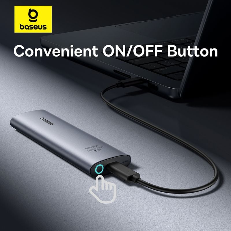 Box Đựng Ổ Cứng Di Động SSD M.2 Baseus FlyJoy Series SSD Enclosure Type C 3.2 Gen2 (New Upgrade Version, M.2 NVMe 2280, 2260, 2242, 2230)