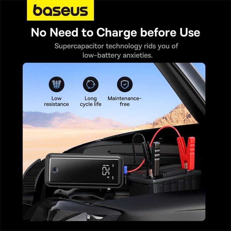 Bộ Kích Bình Siêu Tụ Dùng Cho Xe Hơi Baseus Super Energy Mega Series Supercapacitor Car Jump Starter 3000A