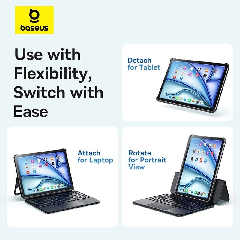 Bao Da Nam Châm Tích Hợp Bàn Phím Baseus Brilliance Ⅱ Detachable cho iPad Pro (2018/2020/2021/2022) / Air4, 5, 6