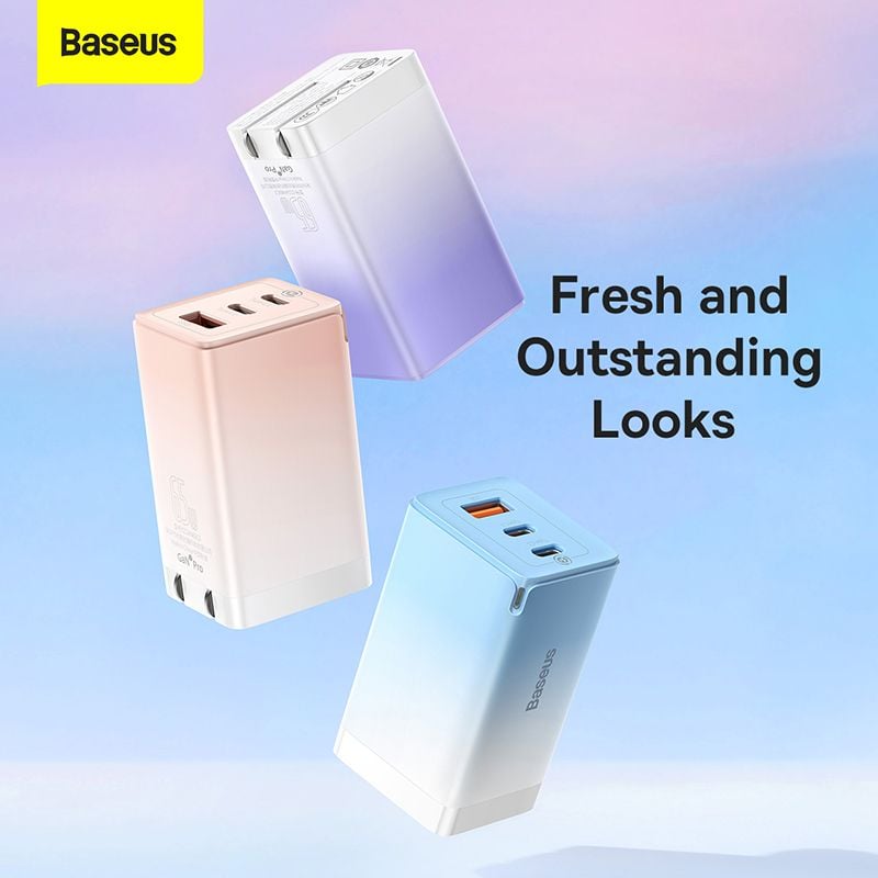 Bộ Sạc Nhanh Baseus GaN5 Pro Quick Charger 65W (Type Cx2 + USB, PD3.0/PPS/QC4.0/SCP/FCP Multi Quick Charge Protocol, New Upgrade Technology)