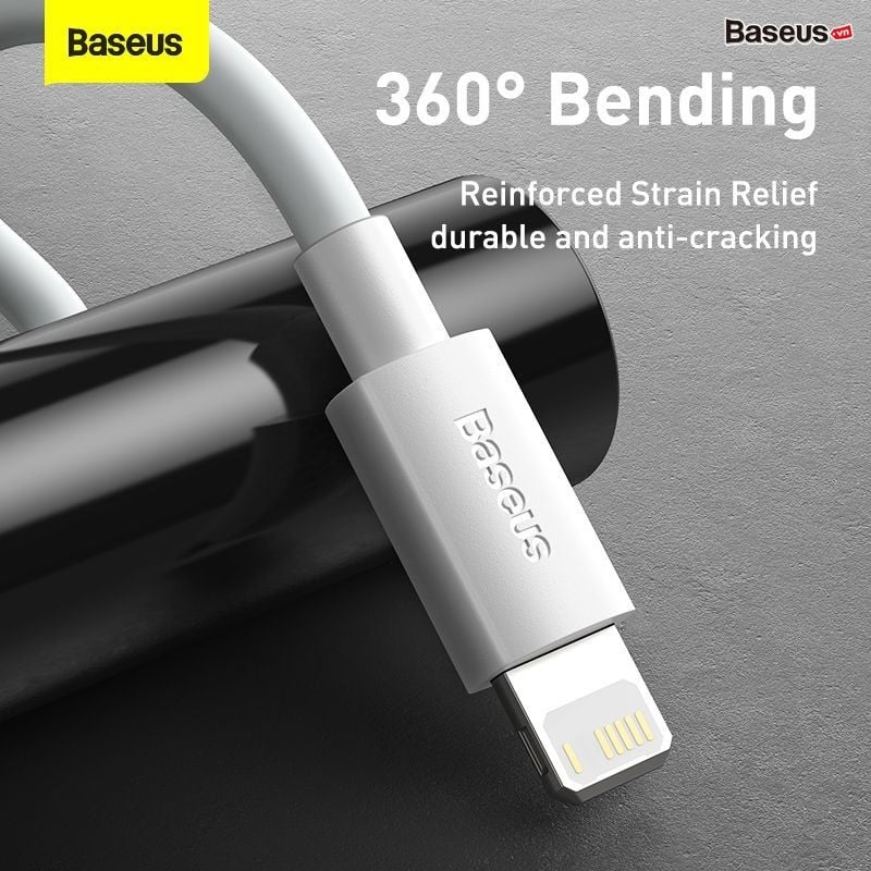 Bộ 02 cáp sạc nhanh Baseus Simple Wisdom (USB to Lightning/Type C/Micro USB, C to iPhone, ABS/TPE, Fast charge and Data Cable）