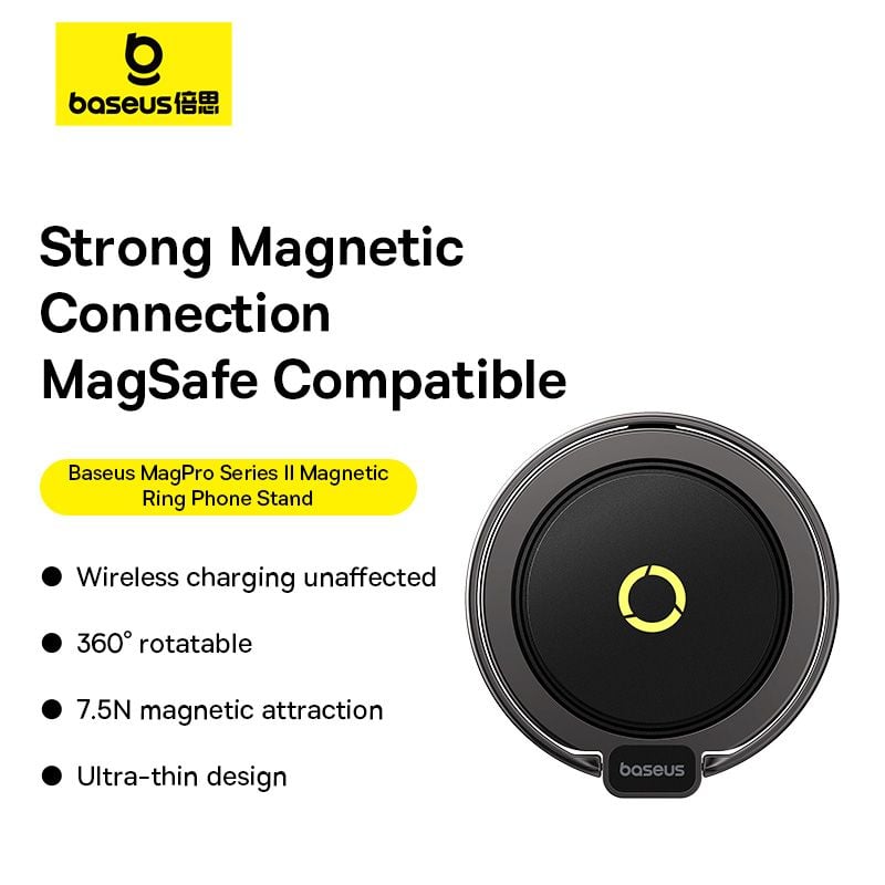 Đế Giữ Điện Thoại Dạng Vòng Từ Tính Baseus MagPro 2 Series (Xoay 360°, Lực hút 7.5N)