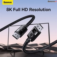 Cáp Truyền Hình Ảnh Displayport Baseus High Definition Series DP to DP 8K Dùng Cho máy chiếu PS5 PS4 Xbox Series X TV Box Mi Box (Adapter Cable, DP1.4 4K@240Hz 2K@240Hz/165Hz,  Dolby Atmos, DTS)