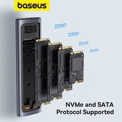 Box Đựng Ổ Cứng Di Động SSD M.2 Baseus FlyJoy Series SSD Enclosure Type C 3.2 Gen2 (M.2 NVMe and SATA 2280/2260/2242/2230)