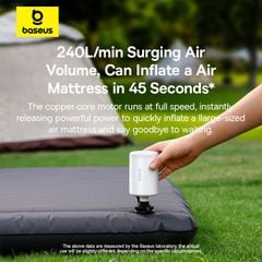 Máy Bơm Hơi Mini Kiêm Hút Chân Không Baseus PocketGo Pro Series (240L/min, 4000Pa)