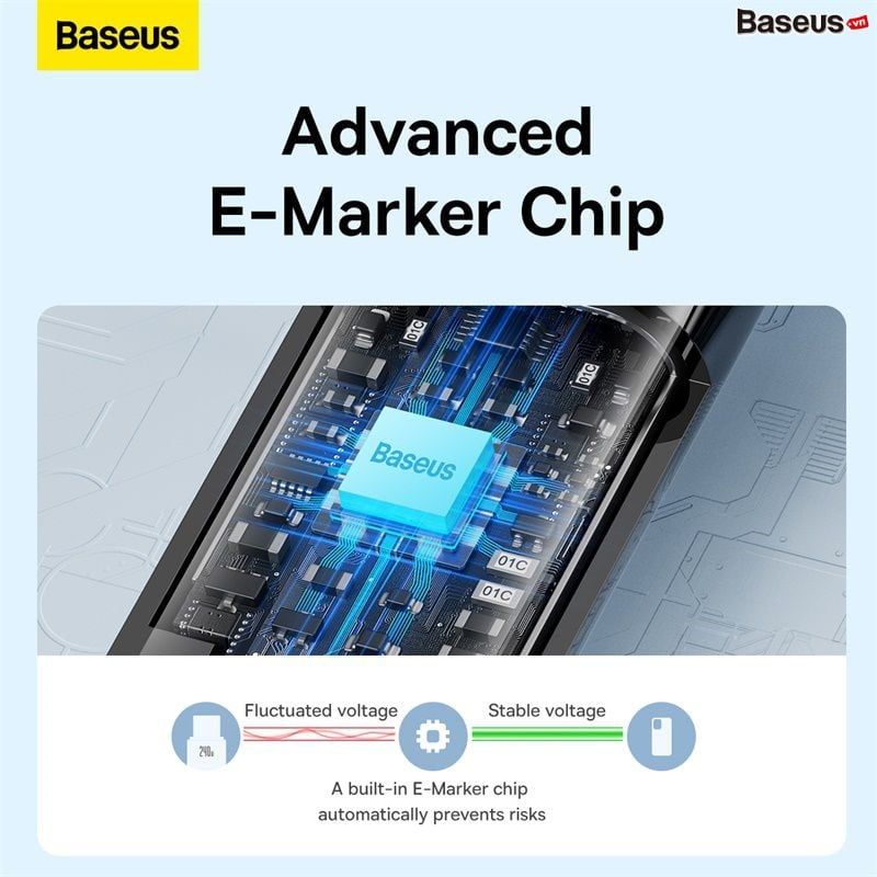Cáp sạc nhanh Baseus Tungsten Gold 240W – Type-C to Type-C, PD 5A, cho MacBook, Samsung S23, Xiaomi, iPad, Huawei