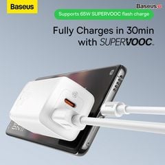 Cốc Sạc Nhanh Baseus GaN2 Lite Quick Charger 65W (Super Vooc, PD3.0/PPS/QC4.0/SCP/FCP Multi Quick Charge Protocol, New Upgrade Technology)