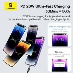Cáp Sạc Nhanh Baseus Gem C to Lightning 20W (Fast-Charging Data Cable)