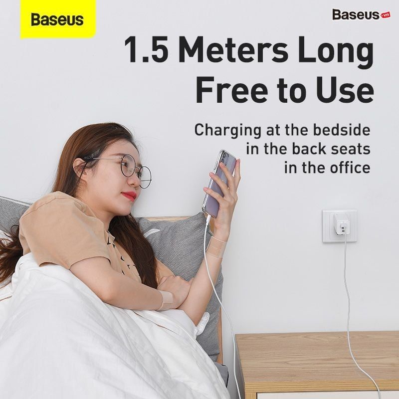 Bộ 02 cáp sạc nhanh Baseus Simple Wisdom (USB to Lightning/Type C/Micro USB, C to iPhone, ABS/TPE, Fast charge and Data Cable）