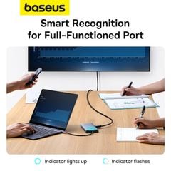 Hub Mở Rộng Kết Nối Baseus PortalJoy Series 13-Port HUB Space Grey (Type-C to HDMI4K@60Hz DP4K@120Hz VGA PD RJ45 SD/TF 3.5mm)