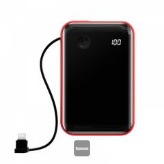 Pin dự phòng sạc nhanh tích hợp cáp sạc đeo tay Baseus Mini S Digital Display (3A/15W, PD/QC, 10,000mAh Power Bank with Lightning/ Type C Cable)