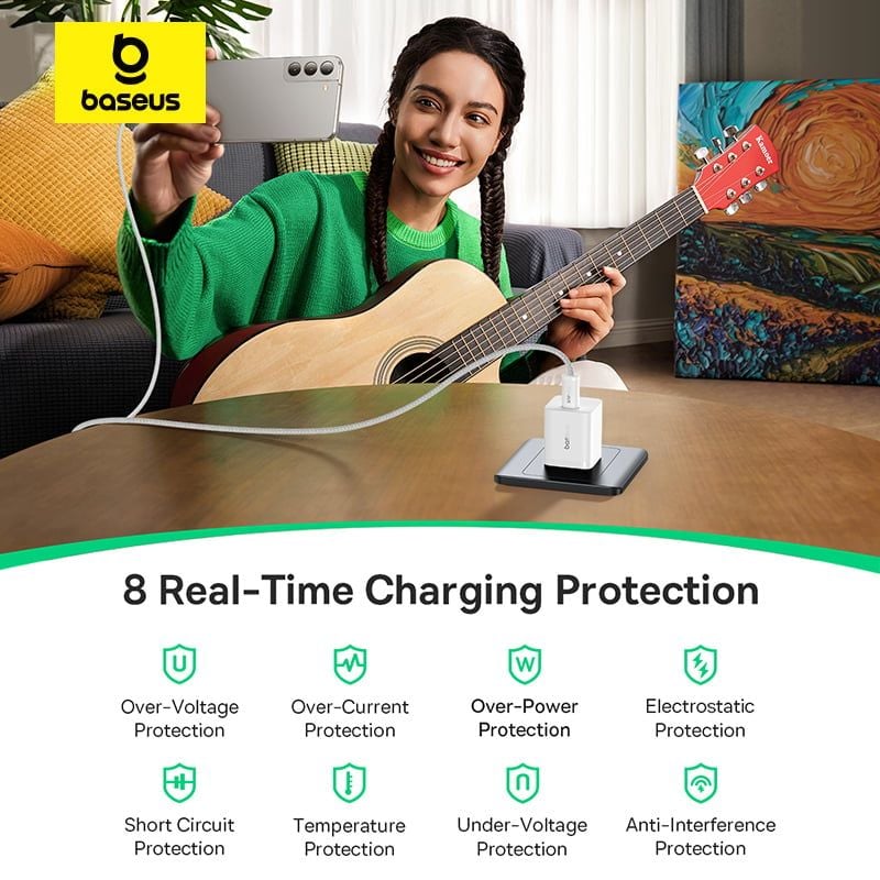 Combo Củ Sạc Nhanh Baseus GaN5 Fast Charger (mini) 1C 25W