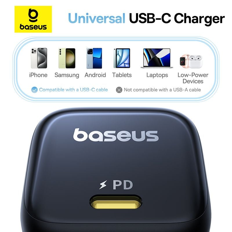 Củ Sạc Nhanh Baseus PicoGo GaN 1C 45W (For iPhone/iPad/Samsung/Google Pixel)