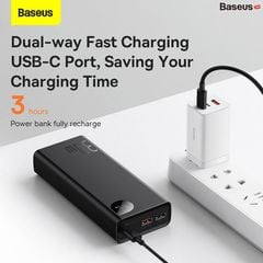 Pin Dự Phòng Sạc Nhanh Baseus Adaman Metal Digital Display 20000mAh 30W (Kèm Cáp C to C 60W/50cm, PD/QC Quick Charge Power Bank)