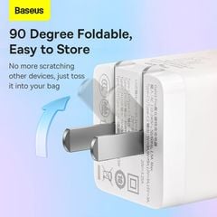 Sạc nhanh Baseus GaN5 Pro 65W – 2 cổng Type-C + 1 USB, hỗ trợ PD3.0, PPS, QC4.0, SCP, FCP, công nghệ GaN nâng cấp mới