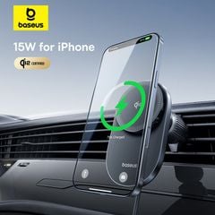 Giá Đỡ Điện Thoại Từ Tính + Sạc Không Dây Baseus PrimeTrip VC1 Pro (Qi2, 15W Wireless Charging, Gắn Trên Cửa Gió)