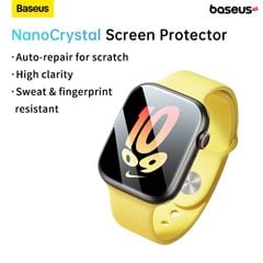 Kính Cường Lực Full Viền Chống Trầy Cho Apple Watch Baseus NanoCrystal Series Screen Protective Film Series  4/5/6/SE/SE 2