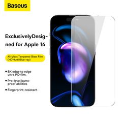 Kính Cường Lực Siêu Bền Baseus All-glass Tempered Glass Film 0.3mm Cho iPhone 14 13 Series (Pack of 2)