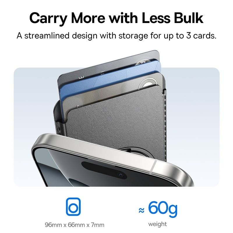 Giá Đỡ Ví Từ Tính 2-in-1 Baseus MagPro 3 (2-in-1 Wallet & Stand, RFID Blocking, Adjustable for Hands-Free Viewing, 11N Strong Magnetic Attachment, Holds Up to 3 Cards, Built-in 360° Rotating Stand)