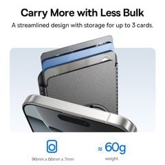 Giá Đỡ Ví Từ Tính 2-in-1 Baseus MagPro 3 (2-in-1 Wallet & Stand, RFID Blocking, Adjustable for Hands-Free Viewing, 11N Strong Magnetic Attachment, Holds Up to 3 Cards, Built-in 360° Rotating Stand)