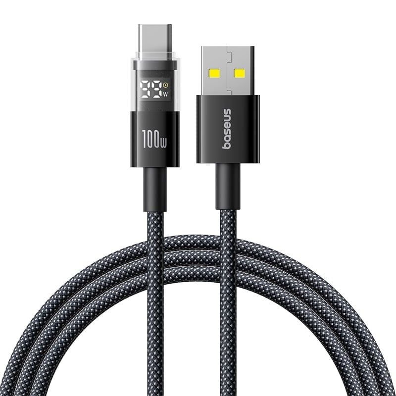 Cáp Sạc Nhanh USB to Type-C Baseus Display 2 100W (Digital Display, 480Mbps)
