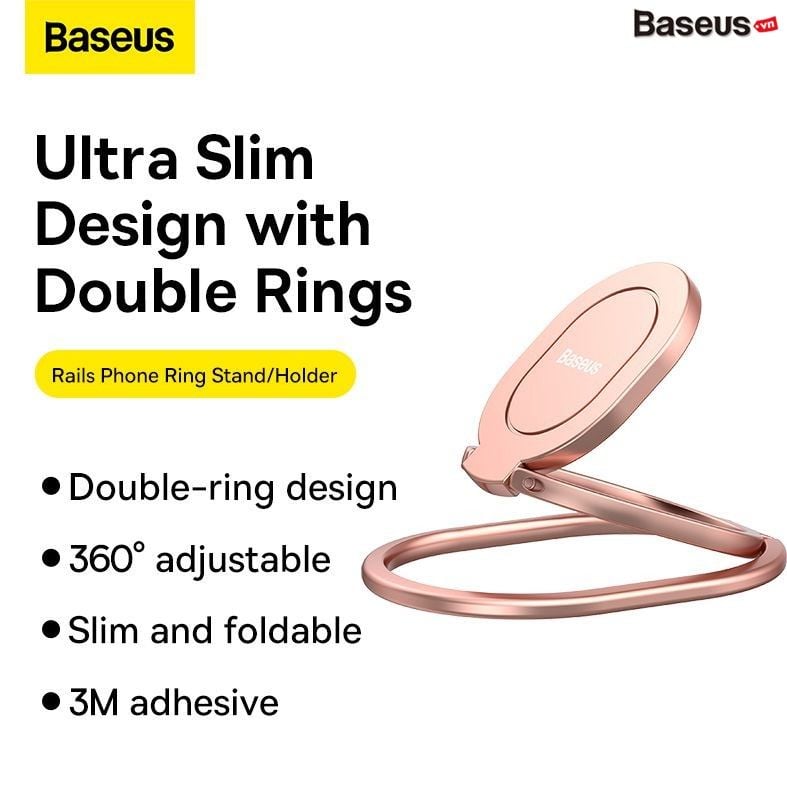 Nhẫn Đeo Tay kiêm Đế Giữ Gắn Lưng Điện Thoại Baseus Rails Phone Ring Stand/Holder