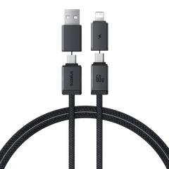Cáp Sạc Nhanh 4-in-1 Baseus Versatile Two-for-Two U+C to C+L 60W (480Mbps)