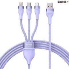 Cáp Sạc 3 Đầu Công Suất Cao 	Baseus Flash Series Ⅱ One-for-three Fast Charging Data Cable (USB to M+L+C 100W 1.2m)