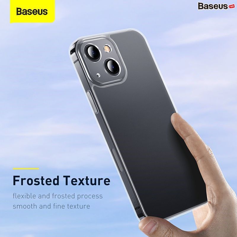 Ốp lưng cường lực nhám viền dẻo chống sốc Baseus Frosted Glass Protective Case dùng cho iPhone 13 Series