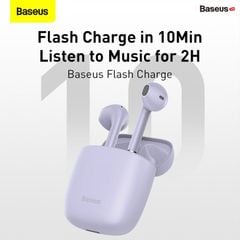 Tai Nghe Bluetooth Baseus Encok True Wireless Earphones W04/W04 Pro TWS Gen 2 Wireless Charger, New Model 2022 (Bluetooth 5.0, GPS - APP Control, Super Fast charge, Nearly No-delay & HD Stereo)