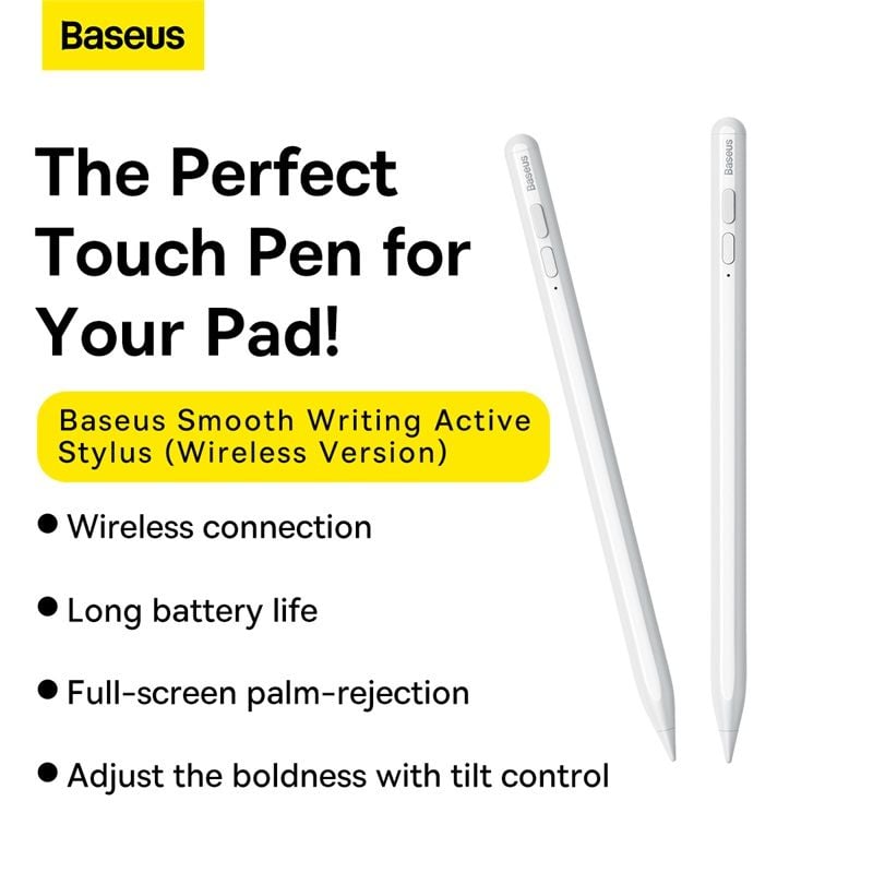 Bút cảm ứng Baseus Smooth Writing Capacitive Stylus dùng cho iPad Pro/Smartphone/Tablet Android (Active + Passive Version, Magnetic Adsorption, Tilt & Strength sensitive)