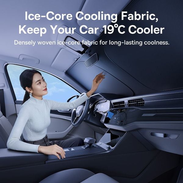 Dù Che Nắng Cửa Kính Trước Có Thể Xếp Lại Dùng Cho Xe Ô Tô Baseus GoTrip DT1 (Self-developed BSC Cooling Tech, >99.95% UV Blocking Rate, UPF2000+ Sun Protection)