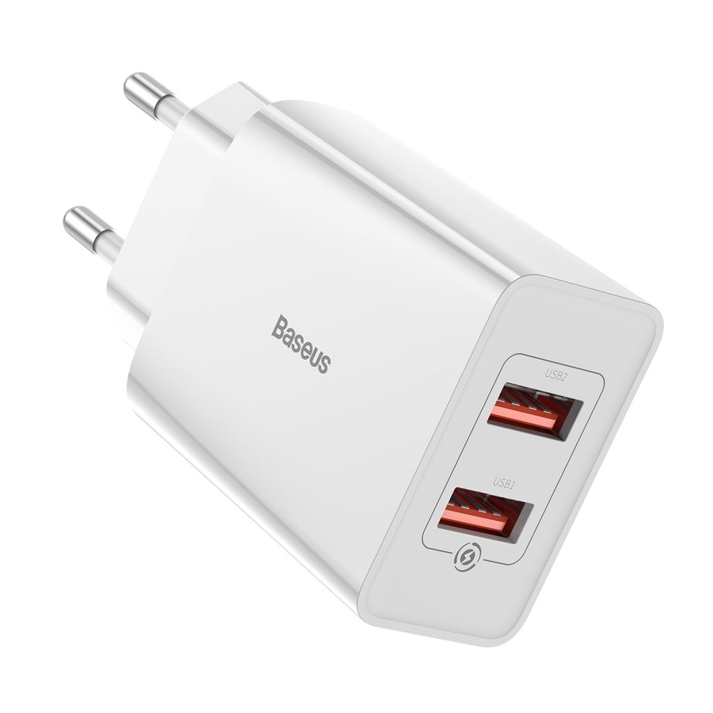 Cốc sạc nhanh Baseus Speed Mini 18W (Dual USB, QC3.0/PPS Quick Charger Support)