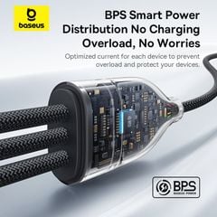 Cáp Sạc Nhanh Đa Năng 1 for 3 Baseus Flash Series 3 100W (Type-C to 3*Type-C, 1.5m, 480Mbps)