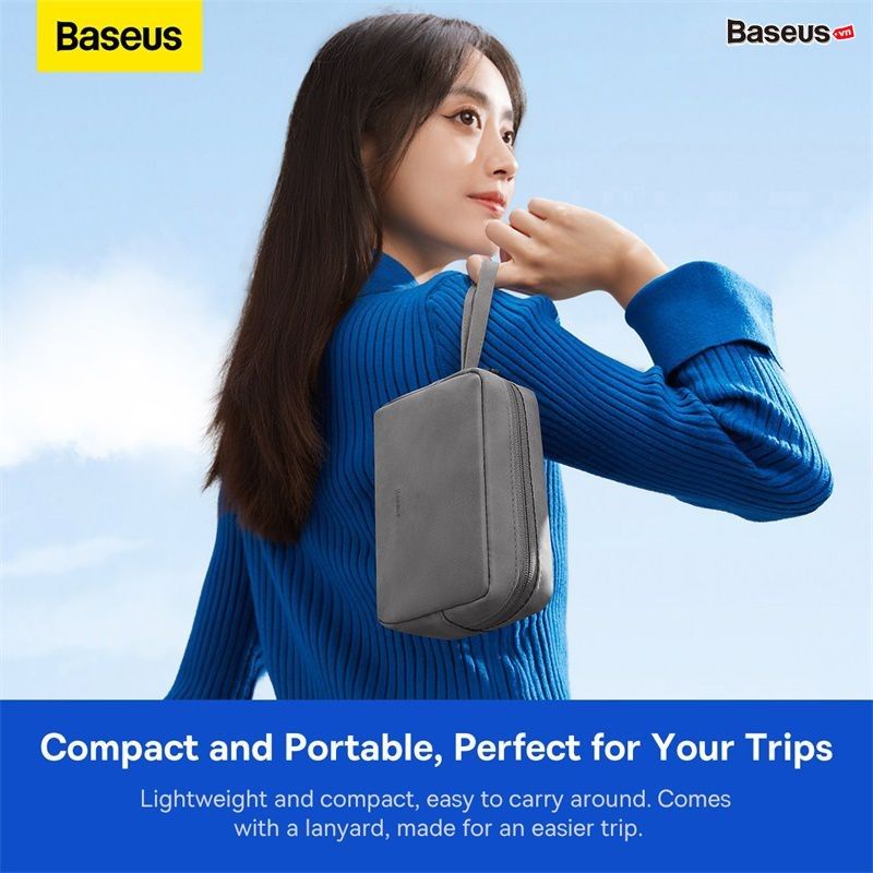 Túi Đựng Phụ Kiện Chống Thấm Nước Baseus Easy Journey Series Storage Bag (Da PU Siêu Mịn, Giặt được, Chống bụi, Chống thấm nước)