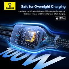 Cáp Sạc Nhanh Đa Năng Baseus Flash Series 3 Two-for-three U+C to C+C+L 100W (1.5m)